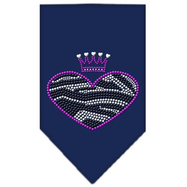 Unconditional Love Zebra Heart Rhinestone Bandana Navy Blue Small UN760835